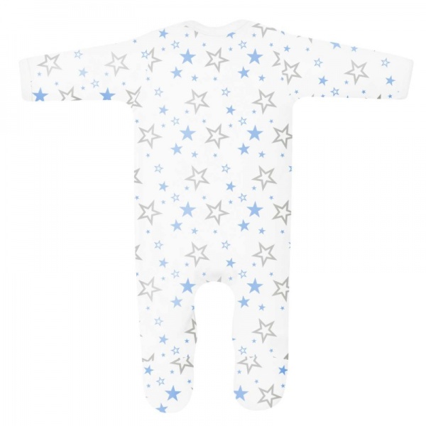 Baby Rompersuit in Light Blue Star Print